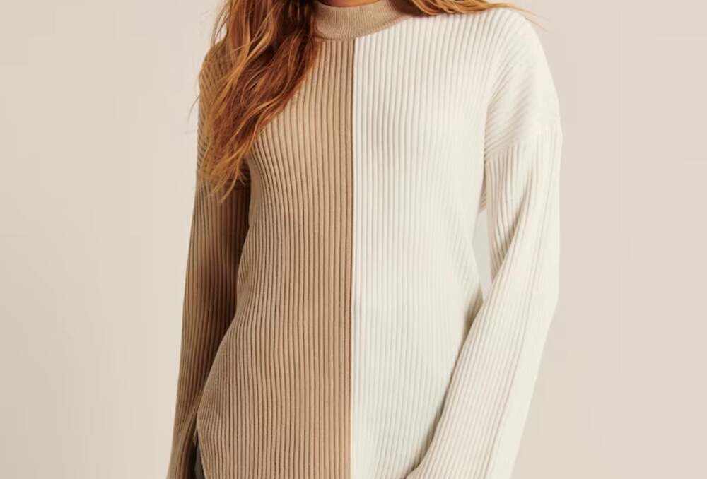 Abercrombie & Fitch Luxloft Oversized Spliced Crewneck Sweater